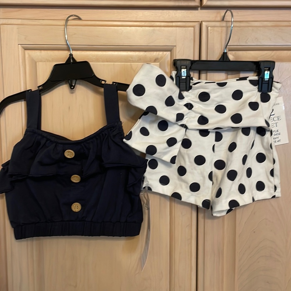 NWT Rare Editions Girls 2 Piece shorts set